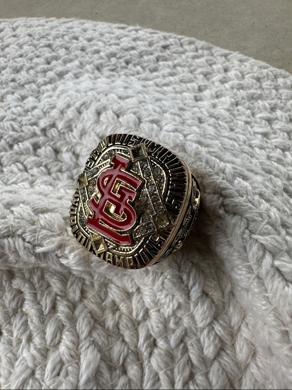 St. Louis Cardinals Men's Red and Gold Ring